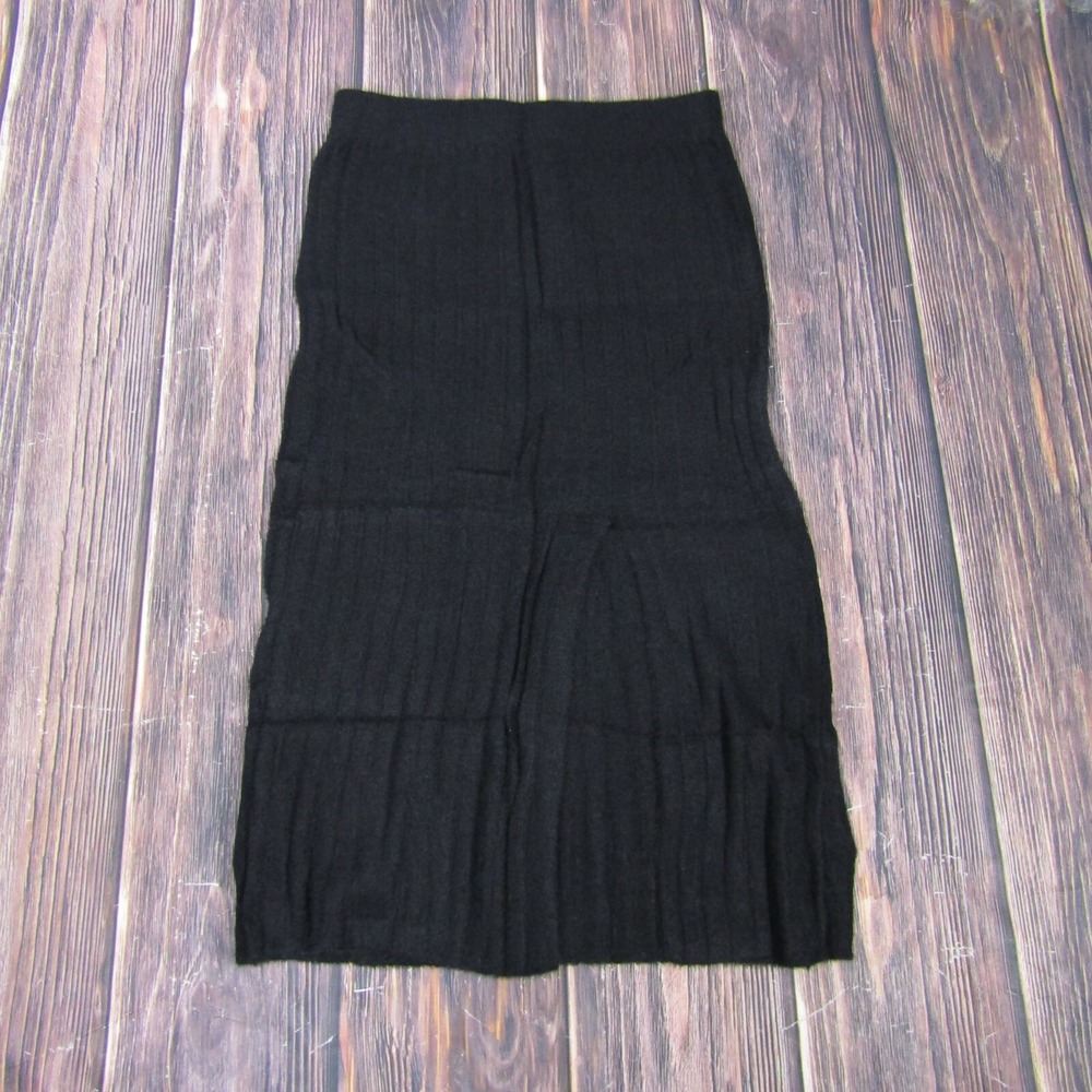 Aerie NEW NWT Womens Small Black Ribbed Midi Skirt Pencil